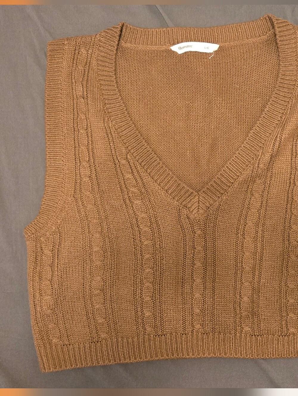 Bluenotes Brown Knit Sweater Vest